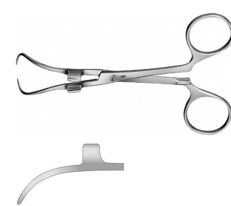 КОРНЦАНГ ДЛЯ БІЛИЗНИ РОБІН 135ММ, ВИГНУТИЙ, З ТРИМАЧЕМ МАКС 5ММ